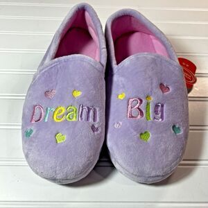 Wonder Nation Slippers Girls Size 4-5 Dream Big Purple Shoes NWT